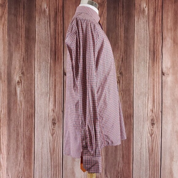 Eton Slim Fit Mens Size 43/17 Button Up Multicolor Check Long Sleeve Dress Shirt - Picture 4 of 16